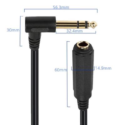 Professionelles 6,5mm Stecker auf 6,3SP Buchse Audiokabel Audioverlängerung 1/4 Zoll TRS Kabel für Heimkinos Musiksystem
