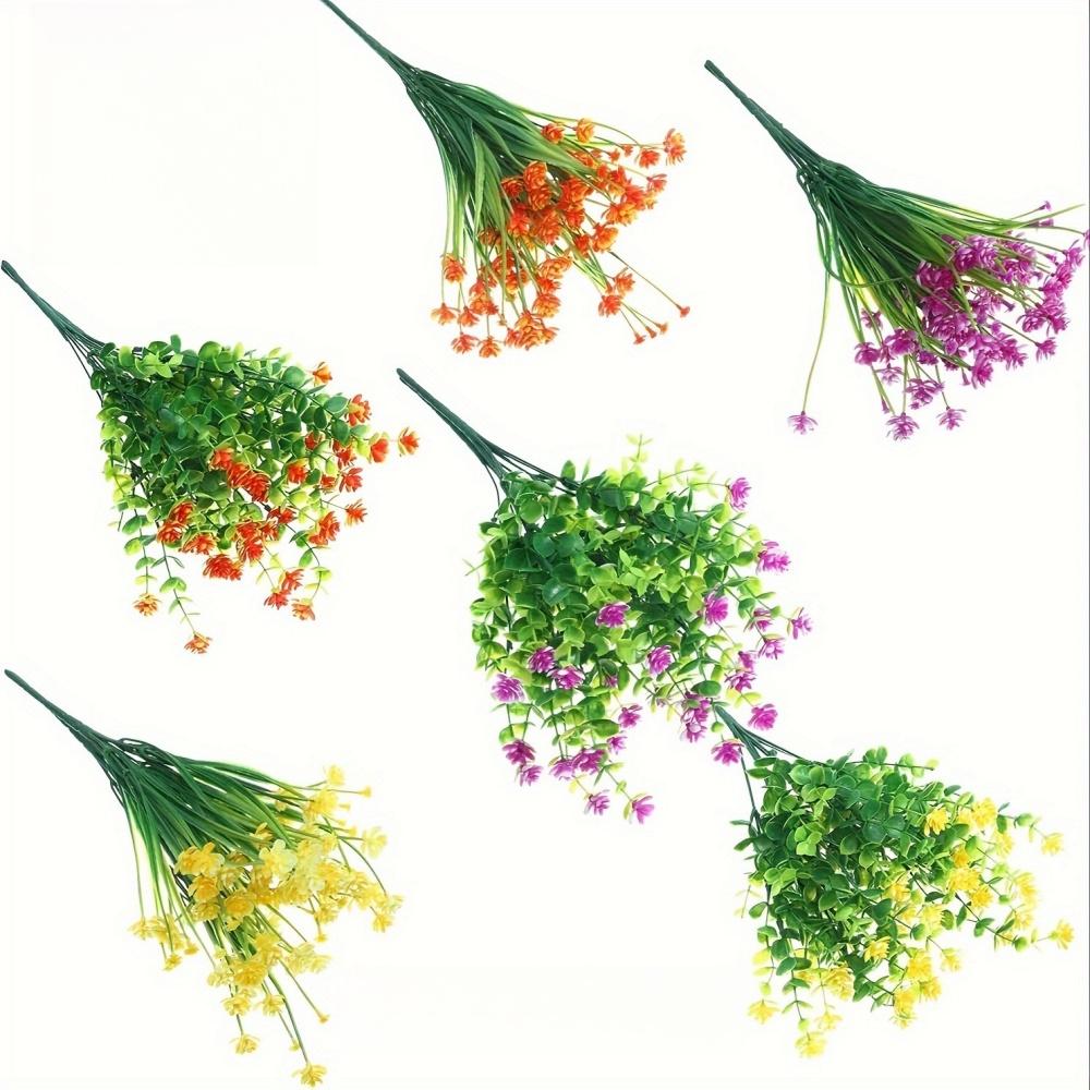 12/18/30/36 Pcs Artificial Flowers - UV Resistant, Multicolored, Realistic Fake Flowers and Shrubs - Outdoor Window Porch Decor