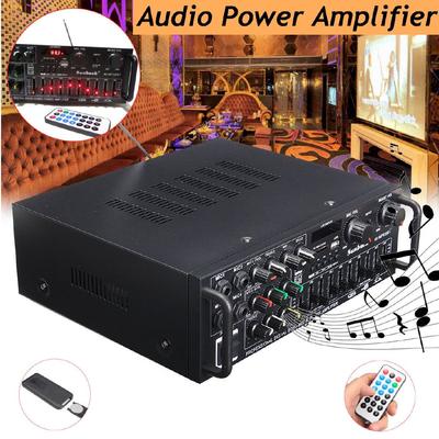 12V/220V 2000W Bluetooth 2.0 Channel Audio Power HiFi Amplifier 326BT AV Amp Speaker with Remote Control for Car Home