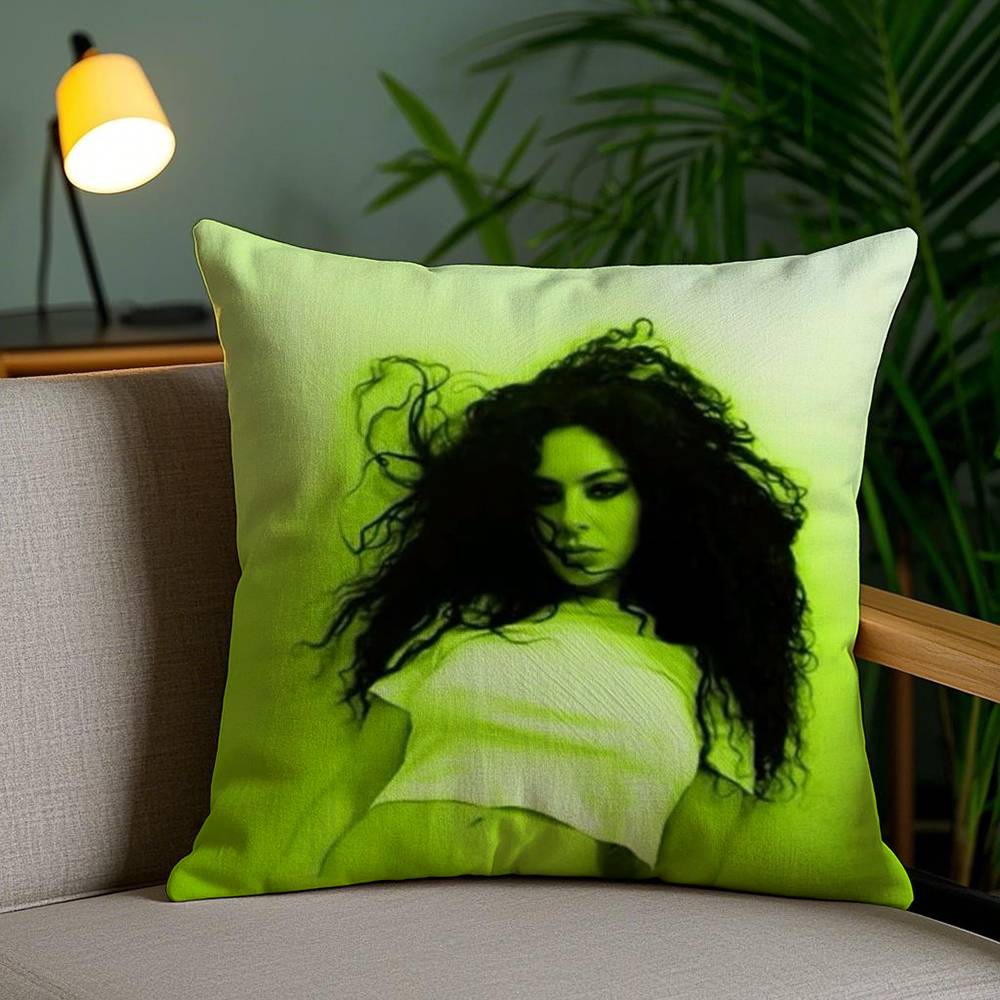 C-Charlis XCX B-BRAT Pillow Case Sofa Short Plush Double-sided HD Printing Room Home Office Gift Cushion Cover