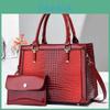 Elegant To-delt Krokodille-tekstur Mor Taske Trendy Vintage Mellem-størrelse Spand Tote Taske