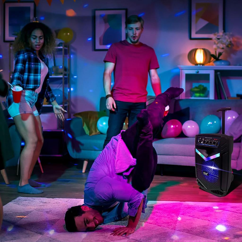 Głośnik bezprzewodowy 400 W z obciążnikiem zewnętrznym, przenośny system PA z 8-calowym subwooferem i 1-calowym głośnikiem do karaoke, DJ na imprezę, akumulator