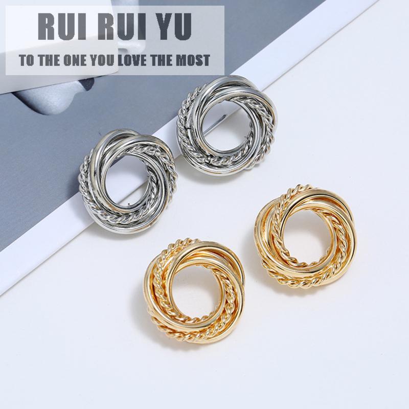 

RUI RUI YU 1 пара винтажных круглых металлических модных универсальных сережек для женщин