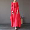 Chic Women Boho Cotton Linen Loose Long Sleeve Maxi Beach Blouse Casual Dress With Timeless Design