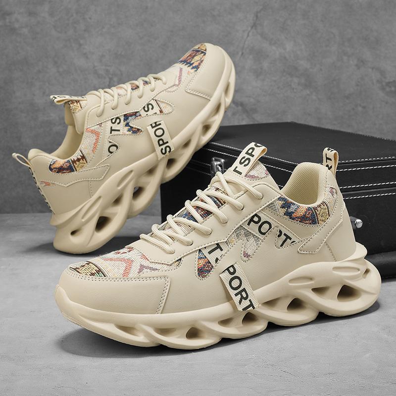 

YRZL Men s Running Shoes Spring Summer Casual Sneakers Lightweight Comfortable Non Slip Wear Resistant Sports Walking Shoes 43 бежевый