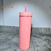 500ml Skinny Tumbler with Lid And Straw Double Wall Sippy Cup BPA-Free Tumblers Insulated Travel Mug for Iced Coffee Reusable Party