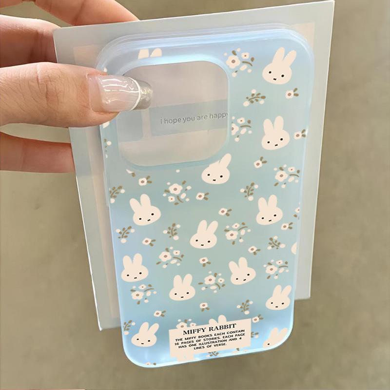 Pink Floral Rabbit for IPhone17 for Apple 16 Women's Mobile Phone Case 15promax Cartoon 14 Transparent 12