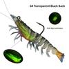 Lead Weighted Shrimp Lure Soft Bait Noctilucent Prawn Artificial Bait for Snakehead Black Fish