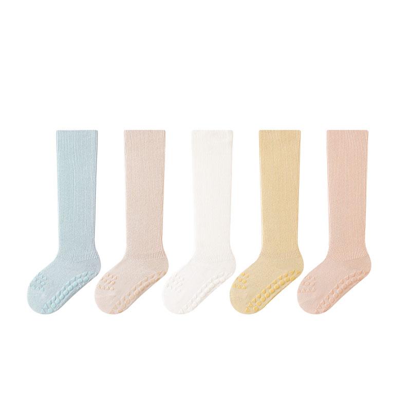 Dětské punčochy Protiskluzové jednobarevné dětské dlouhé ponožky pro dívky a chlapce Novorozenecké bavlněné ponožky Kojenec 0-3 roky