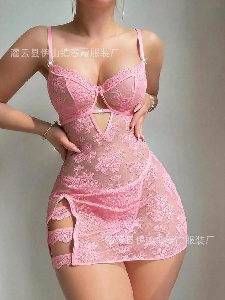 Sex pajamas lace perspective sexy underwear suspender pajamas fun underwear