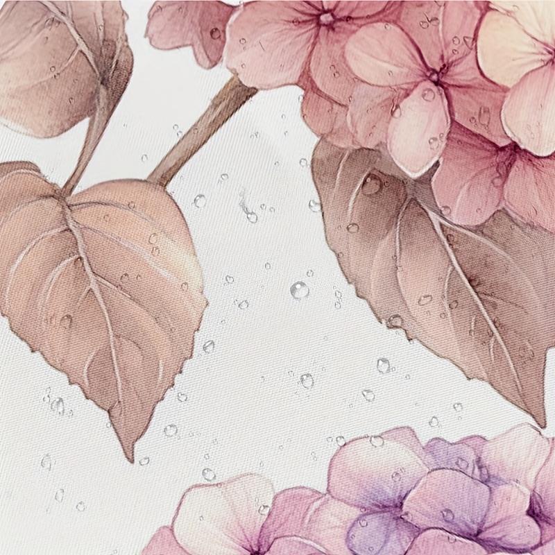 1Pc Pastel Hydrangea Shower Curtain - Seamless Design, 71X71 Inch, Polyester, 12 Hooks, Hand Wash, Summer Bathroom Decor