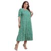 Übergröße Damenkleid Sommer Kurzarm Bedrucktes Lockeres Kleid Strandkleider