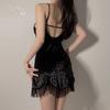 Women's Plus Size Velvet Deep V Push Up Padded Sleep Dress with Robe for Fall Winter