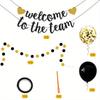 Welcome to Team Banner Black Gold Flash Welcome Banner for New Employees Team Members Colleagues Staff Colleagues New Teachers Welcome Party