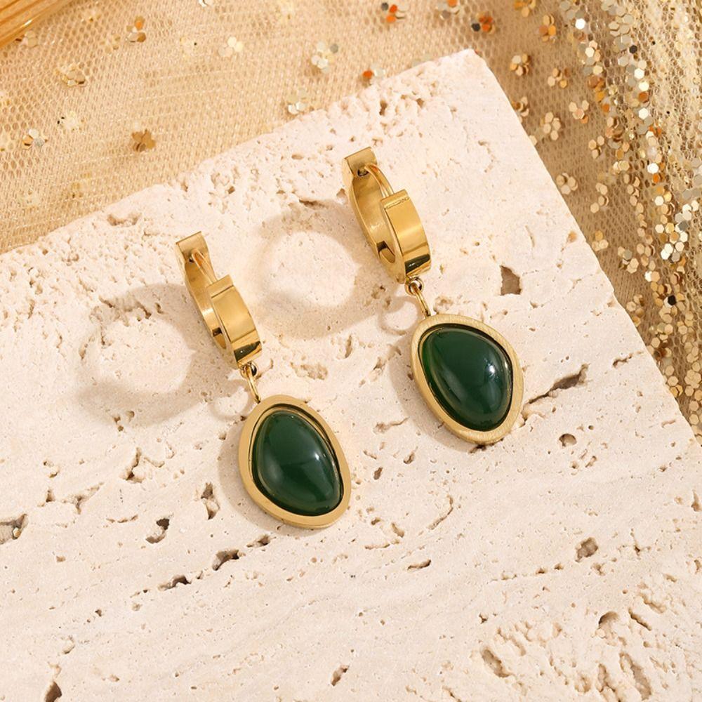 4Pcs Vintage Necklace Earrings Set Bracelet Crystal Jewelry Suit Green Rhinestone Jewelry Set  Party