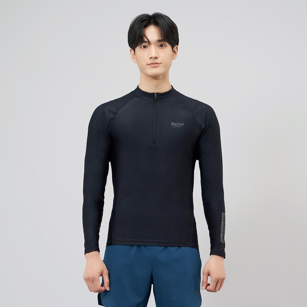 BARREL Men'S Abyssal Half Zip Rash Guard Black (Bi2Mwrg14Blk)