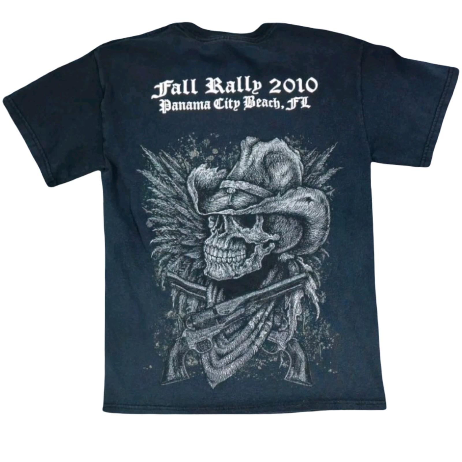Panama City Beach Biker Rally Grunge Western Skull Shirt Small 2010 POW MIA Unisex T-Shirt L