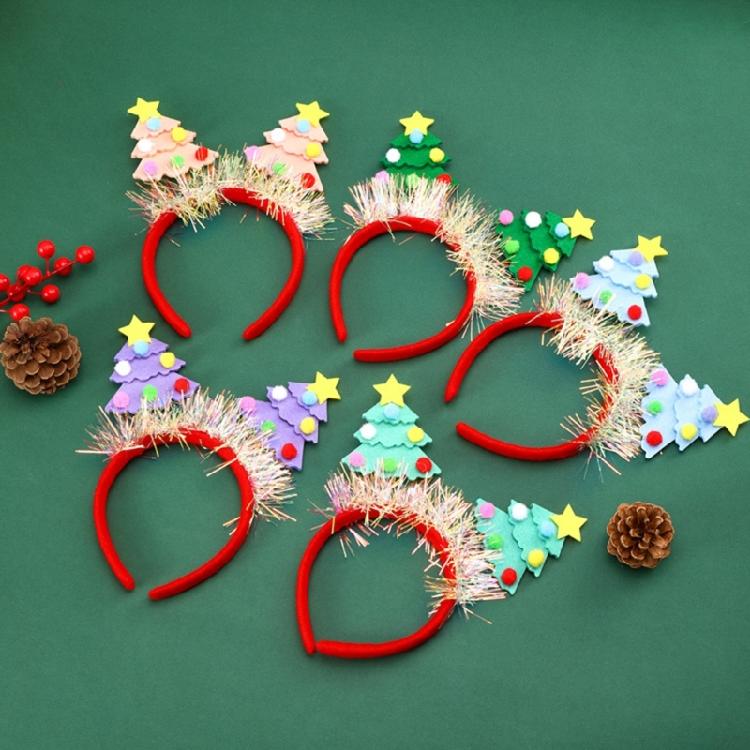 Eye Catching Christmas Tree Headband for Party Cosplay Headwear Costume Soft Fabric Headpieces Styling Accessory