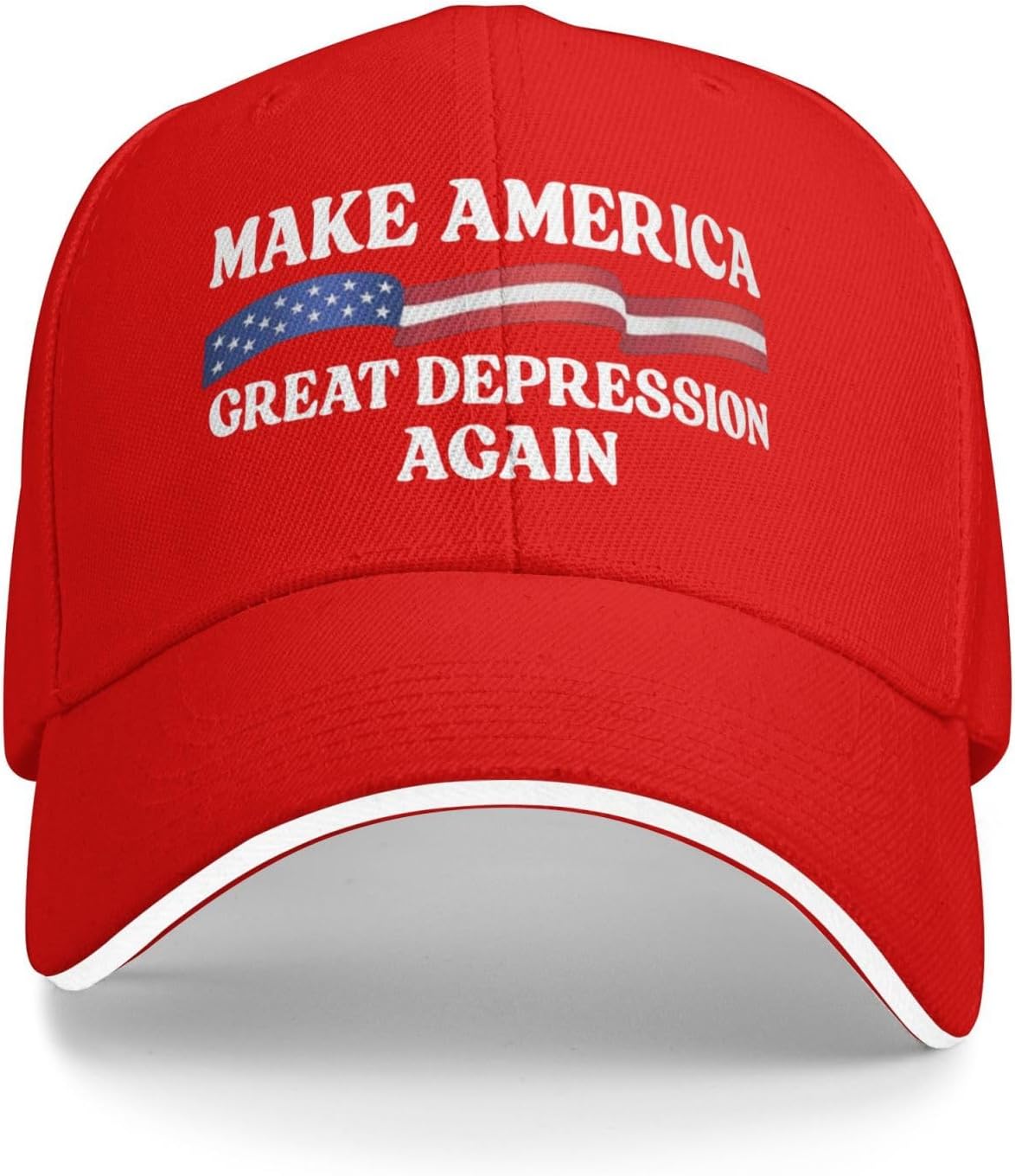 Make America Great Depression Again Polyester Baseball Cap Patriotic Political Unisex Outdoor Adjustable Hat One Size