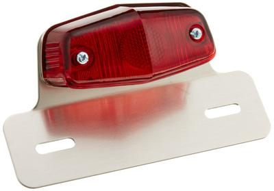 Kijima Lucas S Type Tail Lamp with Aluminum Plate G18 81mm General Purpose Red 12V20/20W 218-1022