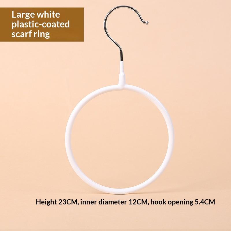 Multi-Functional Ring Scarf Hanger Single Plastic Coated Non-Slip Towel Rack Storage Trace Simple Tie Hanger
