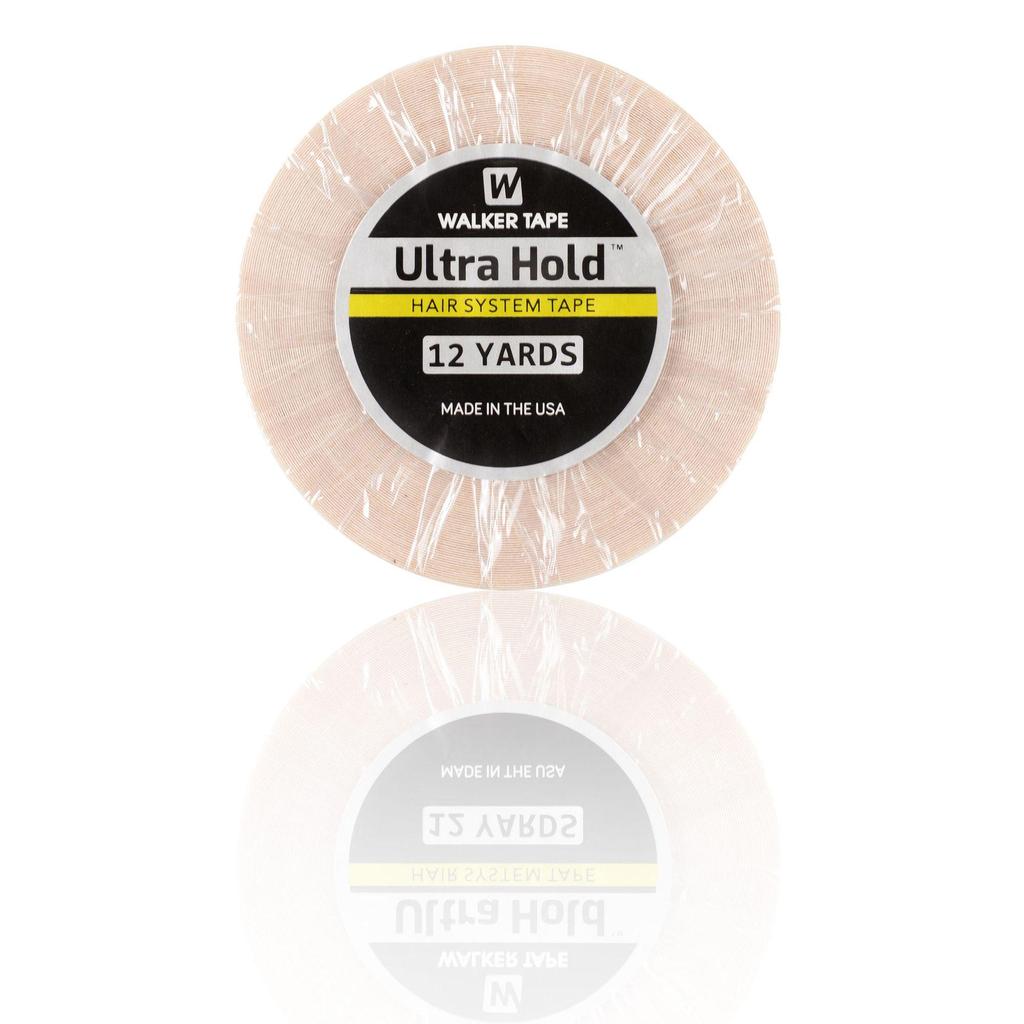 Walker Tape Ultra Hold White Hair Extension Tape - 0.8" X 36y, Long-Lasting, Wig Glue, Cosmetics Setting.
