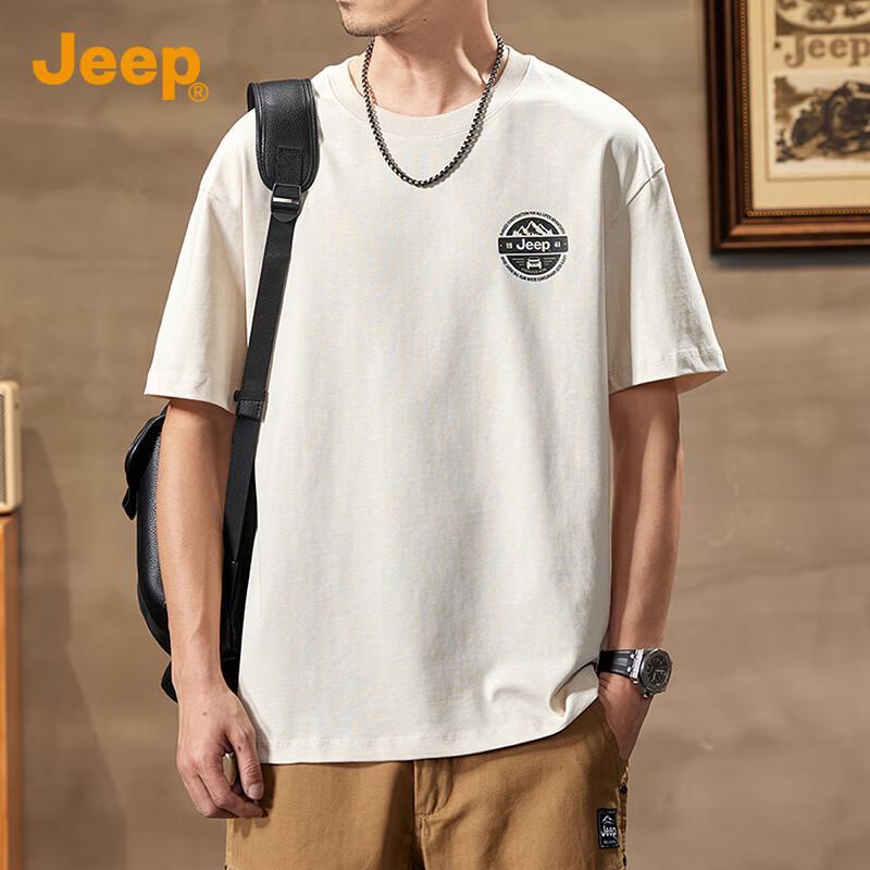 Jeep Men's Summer Pure Cotton Loose Fit T-Shirt