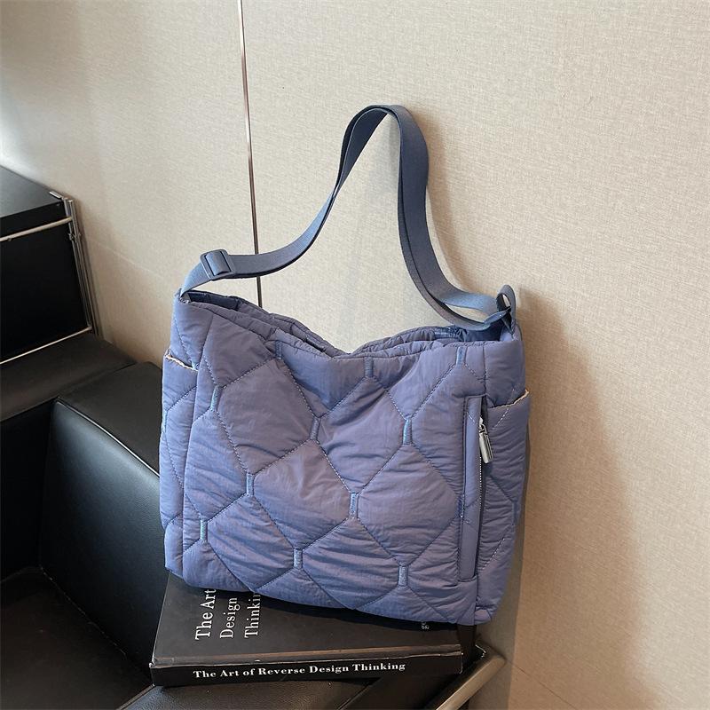 Cotton Bag Women's Large-capacity New Autumn and Winter Versatile Shoulder Messenger Bag Class Commuter Tote Bag