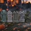 Fall Yard Scene Set, 5 Foam Grave Marker Pieces for Porch Entry Lawn Garden Display, Party Use, Outdoor Themes,