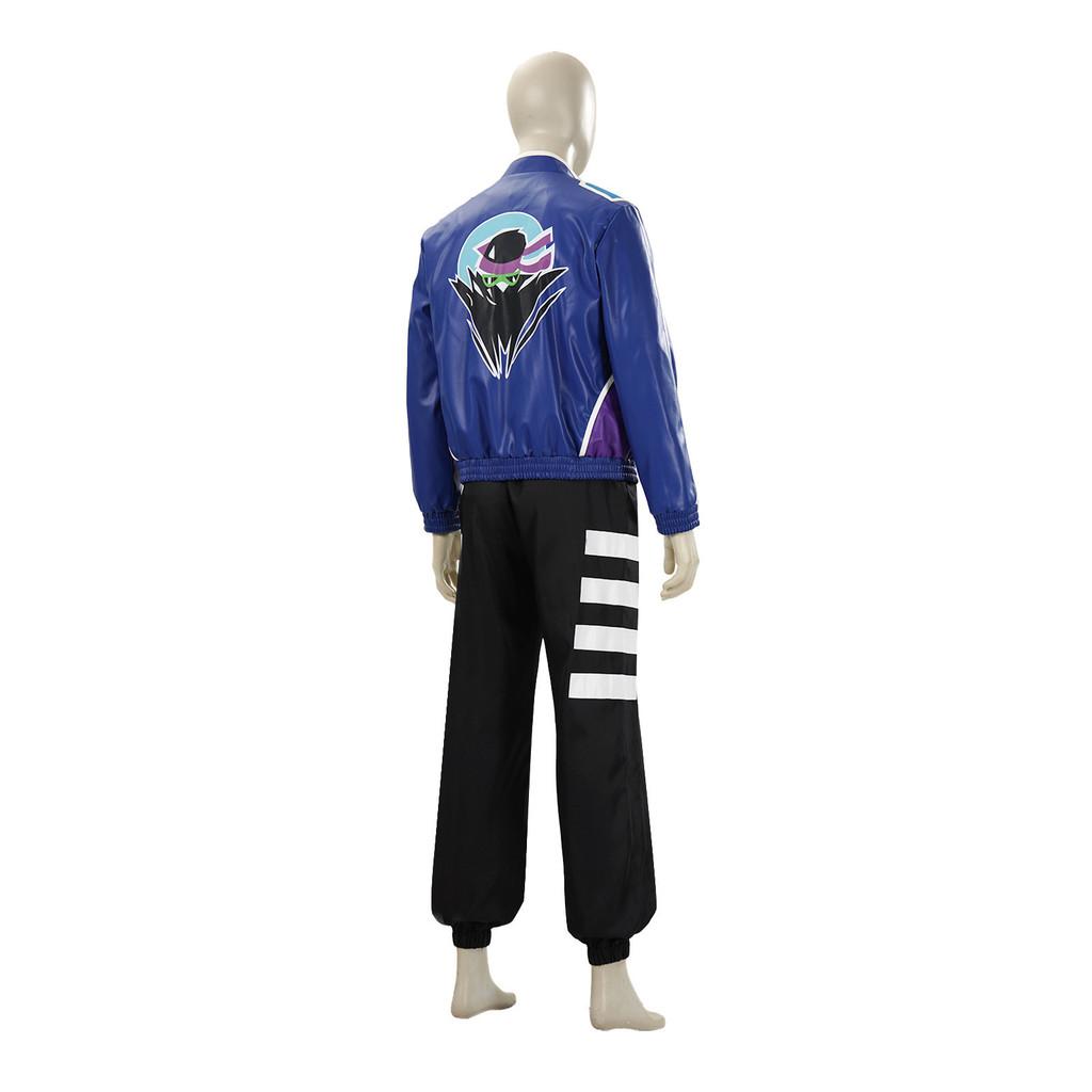 Johnny Cage Cosplay Costume With Glossy Blue Purple Jacket For Anime Role Play