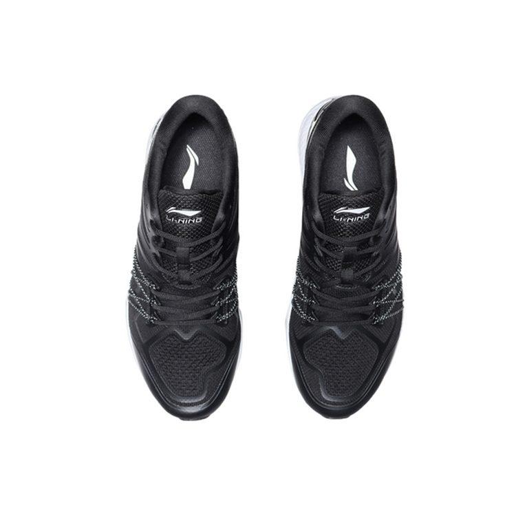 Li Ning Cushioning Slip Resistant Abrasion Resistant Low top Running Shoes Men's Black White ARHP233-1