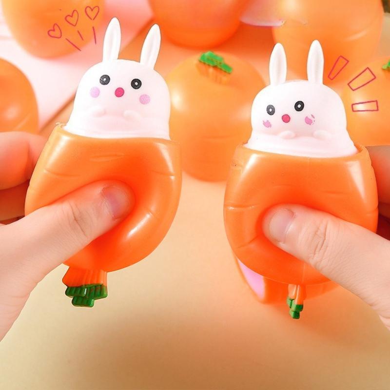1 Stück Oster Squishy Karotte Hase Quetsch Teleskopspielzeug Kinder Radieschen Hase Tasse Klemmen Musikspielzeug Kreatives Stressabbau Geschenk
