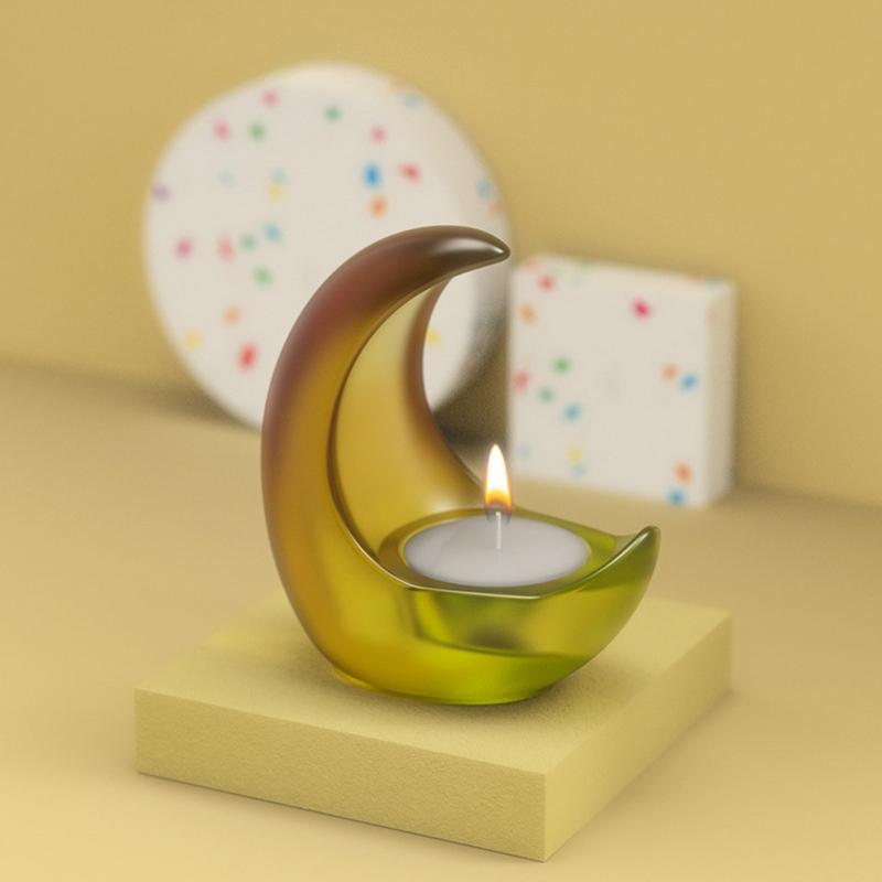 1 Set Moon Candle Holder Resin Molds Tray Silicone Molds for Resin Epoxy Casting Mold for DIY Candlestick Jewelry
