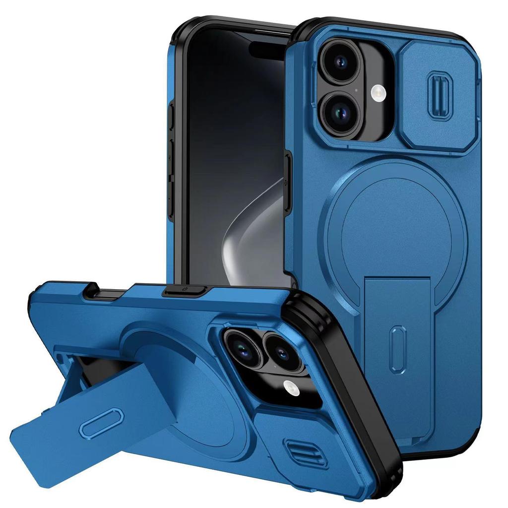 iPhone 17 Pro Max Magnetic Stand Drop-proof Case with Push Window
