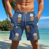Pantaloni da Spiaggia Estivi da Uomo Stampati in 3D Moda Versatili Traspiranti Tendenza Casual Stile Vacanza