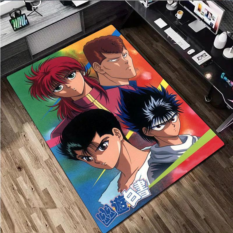 Yu Yu Hakusho Carpet Office Decorative Carpet For Living Room Bedroom Door Mat Floor Rug Computer Chair Area Rug