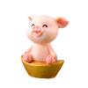 Søt Resin Penger Lucky Pig Figur Statue DIY Miniatyr hagebord ornament