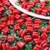 15pcs Mixed Glass Pepper Cherry Cabbage Pendants For Jewelry Making Supplies Red Apple Fruit Charm Pendant DIY Keychain Material