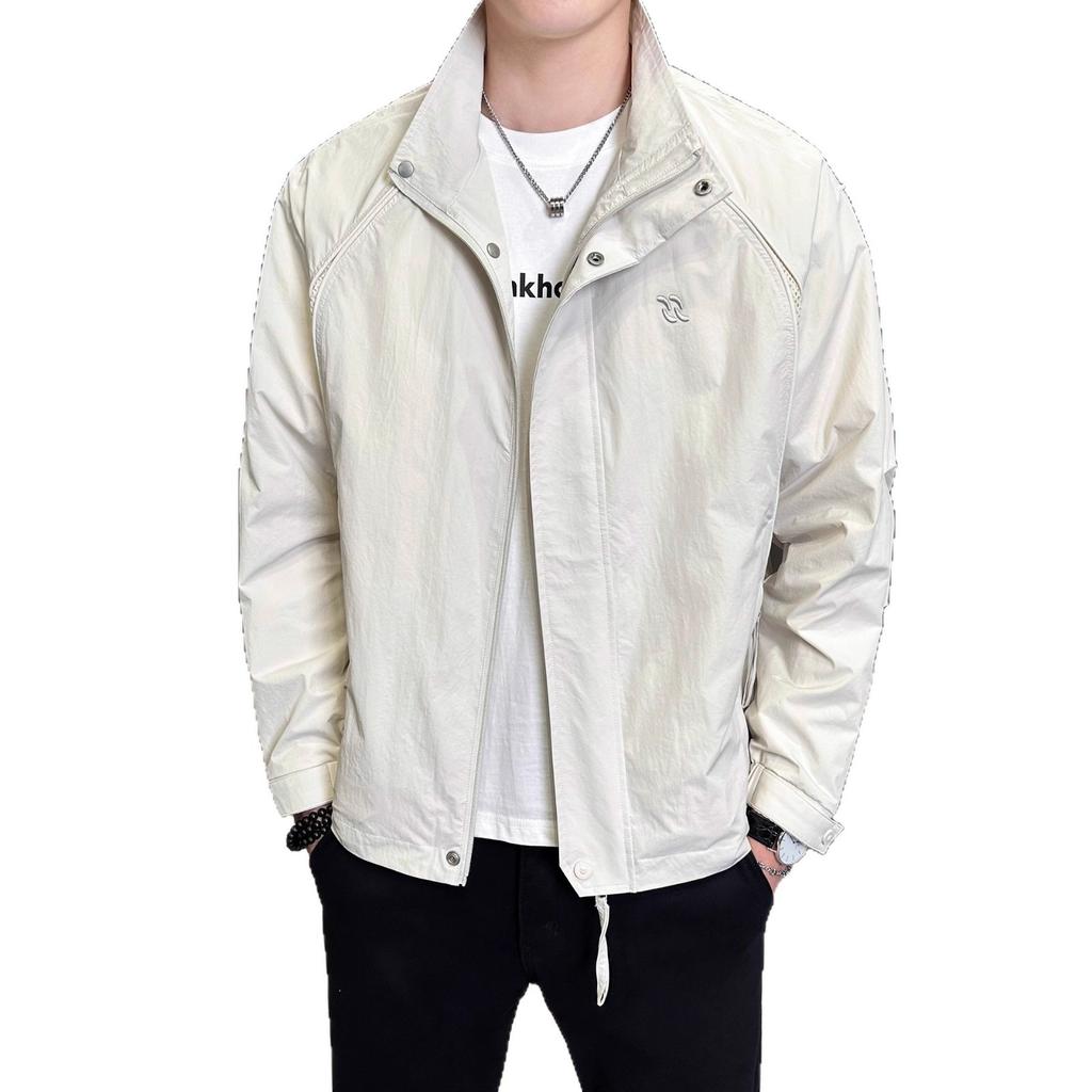 2025 New Stand-up Collar Jacket Men's Ruffian Handsome High-end Sense Spring and Autumn New Men's Clothing Loose Casual Jacket Men