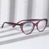 Blattrahmen, blaues Licht blockierende Katzenaugen-Korrekturbrille, Damen, Studentin, Myopie, photochrome Brille, 0 – 0,5 – 0,75 bis –6,0