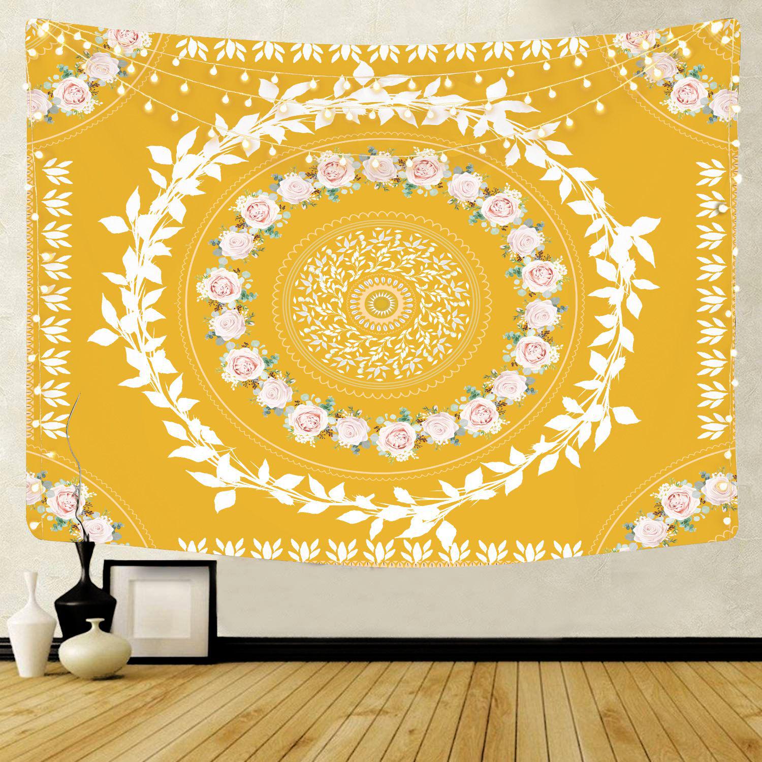 

Tapestry Bohemian Design Wind Home Bedside Decoration Hanging Cloth yellow95X73cm