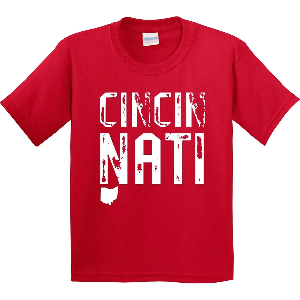 Inktastic Cincinnati, Ohio Distressed Font Youth T-Shirt State Home Southern Tee 100