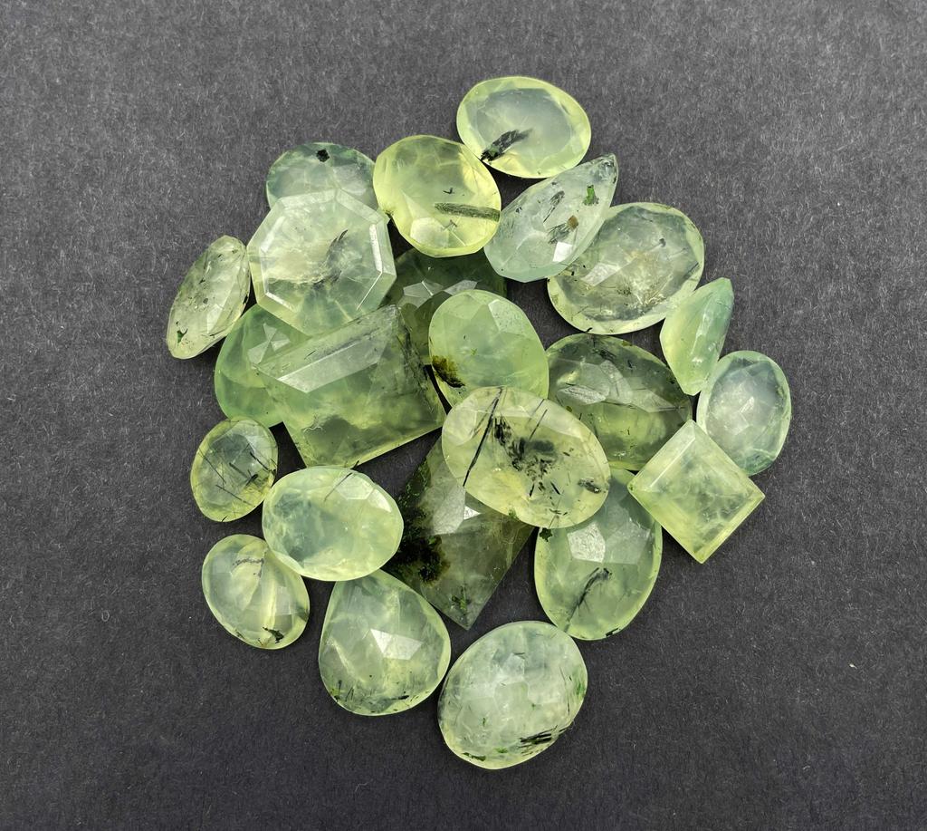 Natural Prehnite Mix Shape Cut Loose Gemstone Lot 10-12 Pcs 100 CT For Jewelry Making