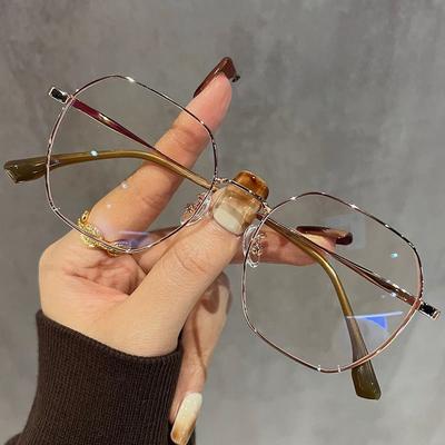 Ultra-Light Polygonal Myopia Glasses Frame For Men Without Makeup, Round Face And Versatile Glasses Frame For Women Can Be Matched With Myopia 48051