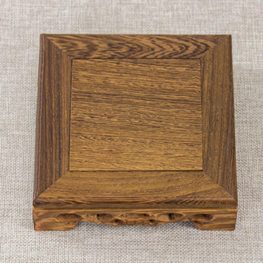 1Pcs Redwood Buddhist Statue Holder Multi-Purpose Wooden Flowerpot Stand for Home Decor Mini Fish Tank Crafts Display Base