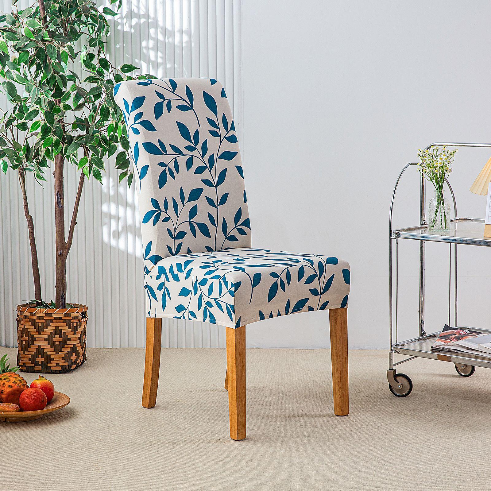 

Printed Leaf Pattern Design Chair Cover Decorative Integrated Backrest Elastic Seat Cover Snug-Fit Full Coverage Chair Protector 1 piece
