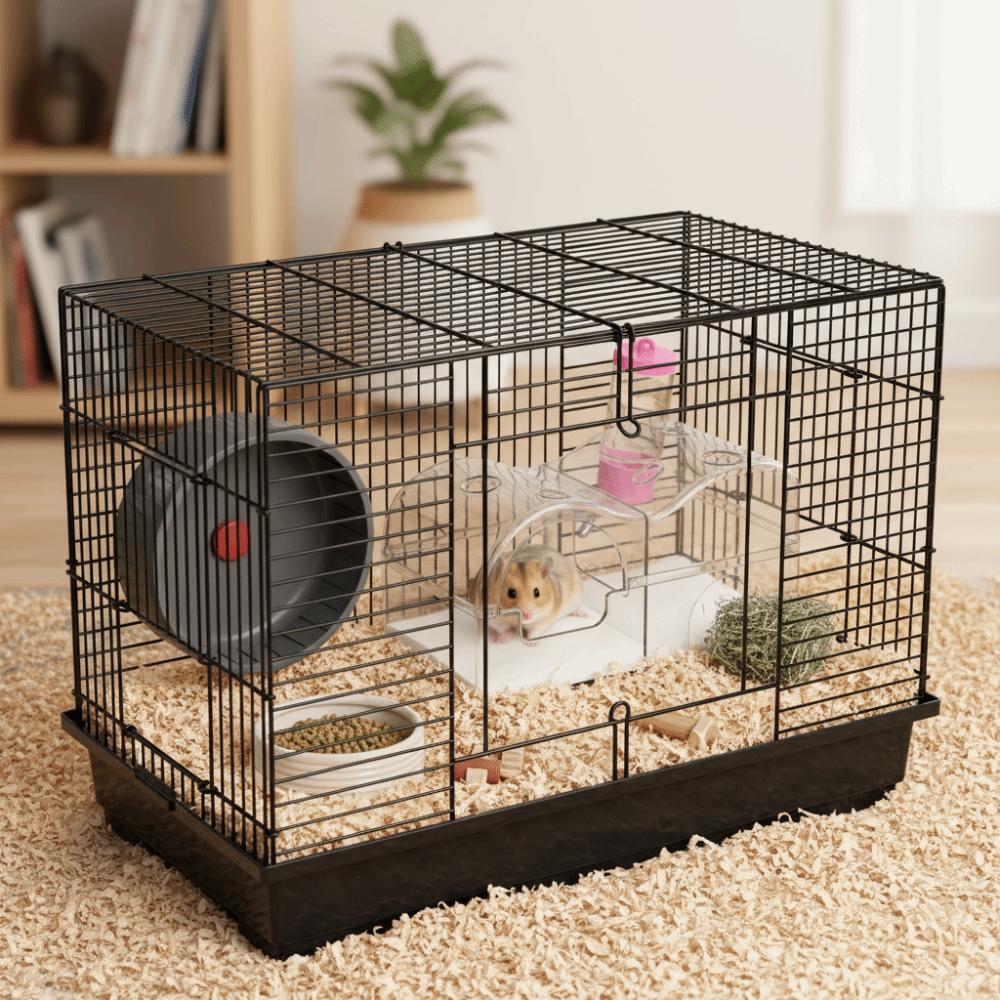 3 In 1 Hamster Hideout Acrylic Sand Bath Box Tunnel System Small Pet House Sand Bathing