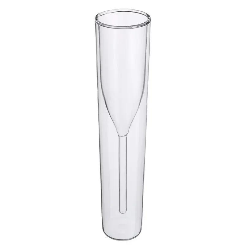 

Double Wall Champagne Glasses - Elegant Crystal-Design Tulip & Flute Cups for Weddings, Cocktails & Toast, Shatter-Resistant 110ml