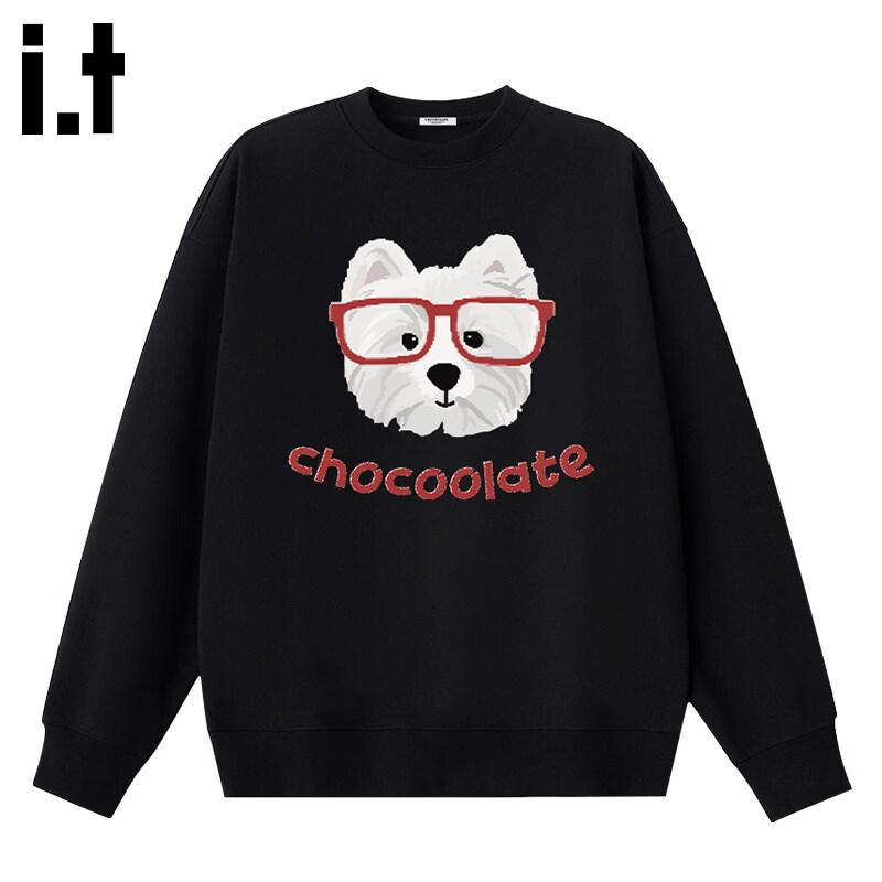:CHOCOOLATEit Women s Retro Puppy Print Pullover Sweatshirt 2XL