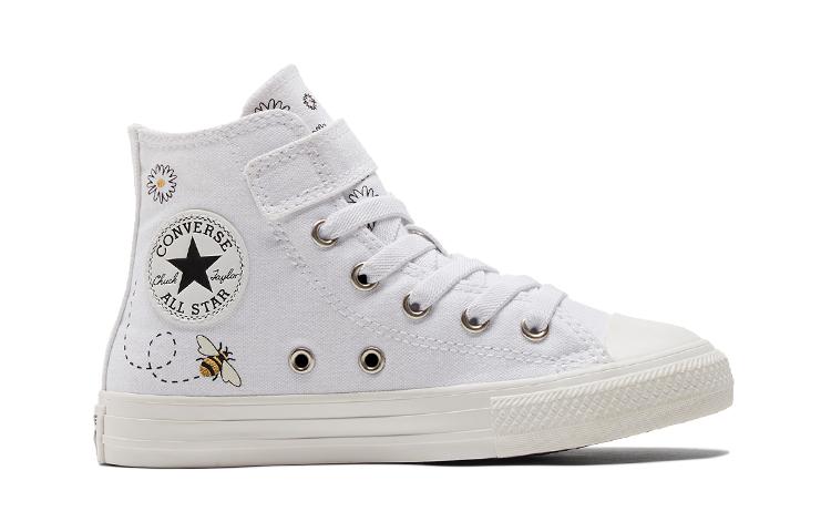 Converse Chuck Taylor All Star 1V Canvas High Top Kids Canvas Shoes White Black Children Aged 3 7 Years Old A01619C